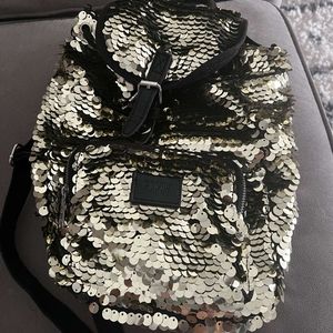 Pink sequin backpack